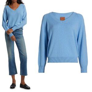 Jamie Haller The V Fave Cashmere Sweater Light Blue Small
